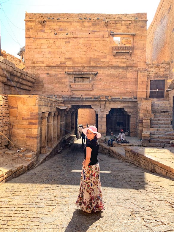 Posing at Jaisalmer fort