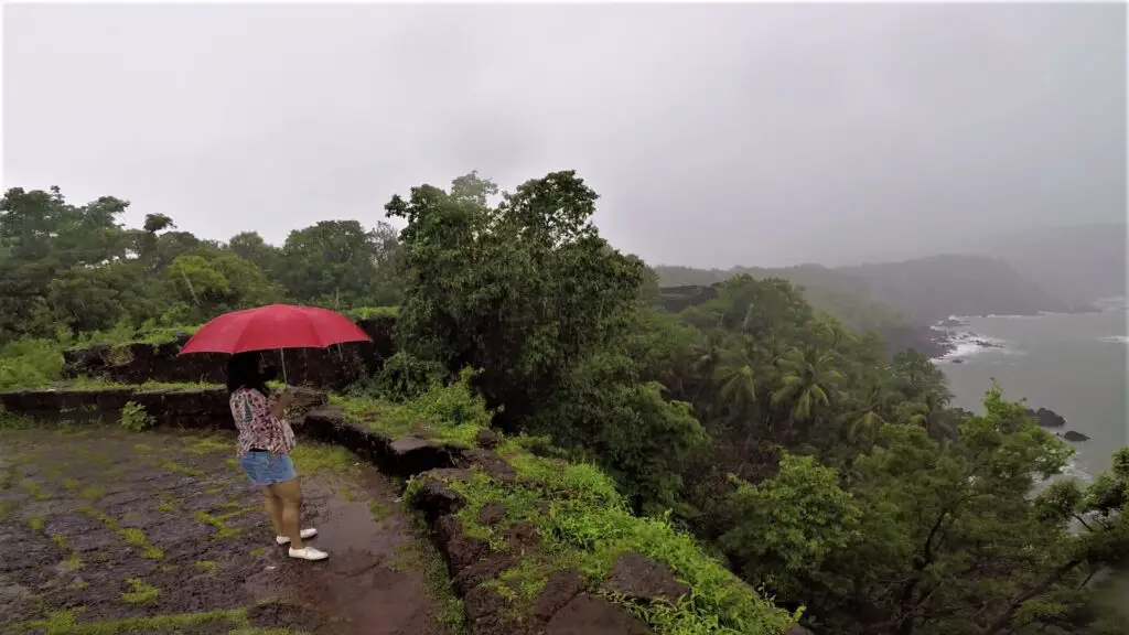 Heavy rains at Cabo De Rama Fort