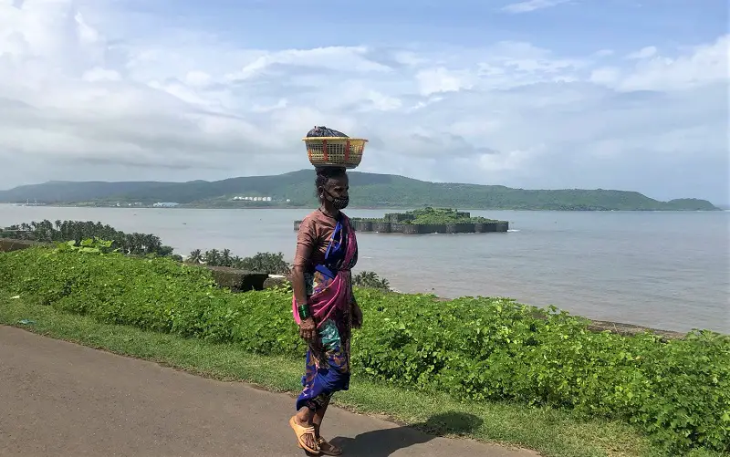 Fisherwoman near Murud Janjira fort