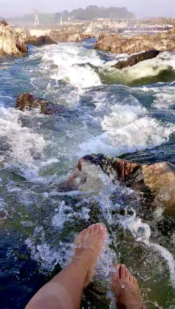 Feet dipping in Narmada