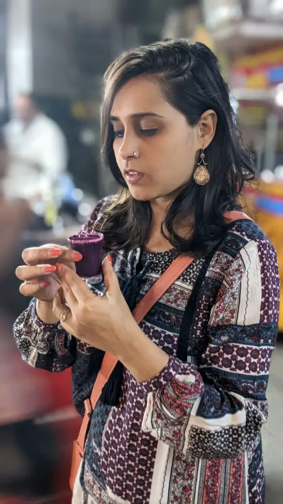 Trying some Jamun shot at Sarafa night market