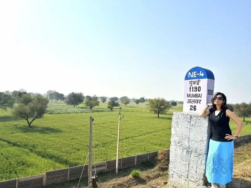 Posing with the Milestone on NE4