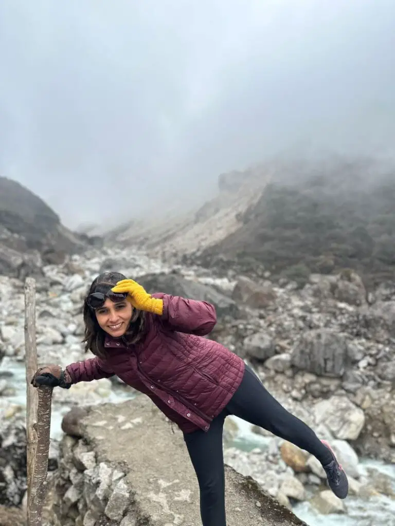 Posing half way between Yumthang valley and Zero Point