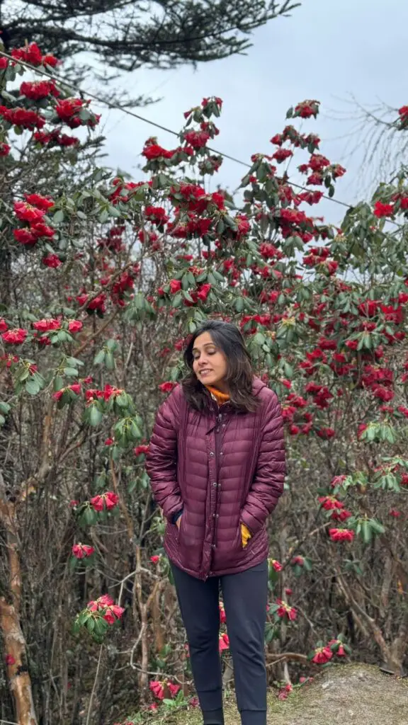 Posing with the Rhodendrons