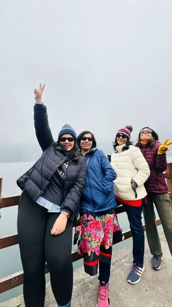 The ladies posing at Changu lake