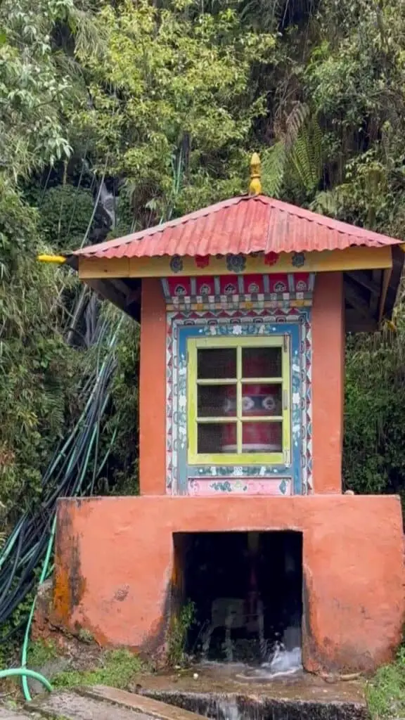 Morning walk along with meditation: Hydro powered Prayer wheel